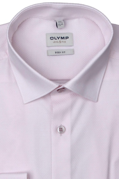 Produktbild fr 'OLYMP Level Five body fit Hemd extra langer Arm New Kent Kragen Struktur rosa'