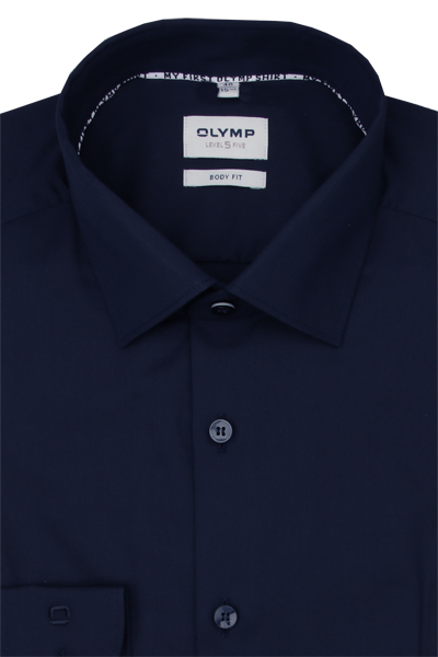 Produktbild fr 'OLYMP Level Five body fit Hemd Langarm New Kent Kragen navy'
