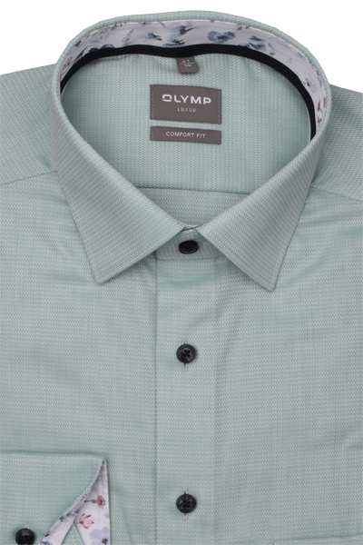 Produktbild fr 'OLYMP Luxor comfort fit Hemd extra langer Arm New Kent Kragen Struktur grn'