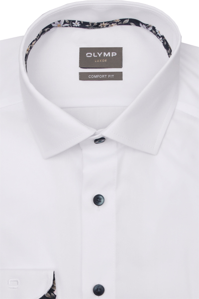 Produktbild fr 'OLYMP Luxor comfort fit Hemd Langarm New Kent Kragen wei'