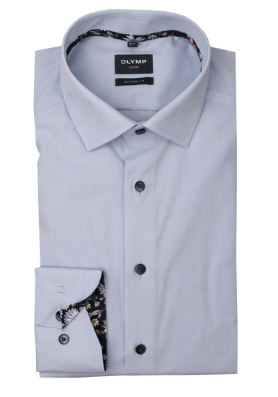 OLYMP Luxor comfort fit Hemd Langarm New Kent Kragen hellblau