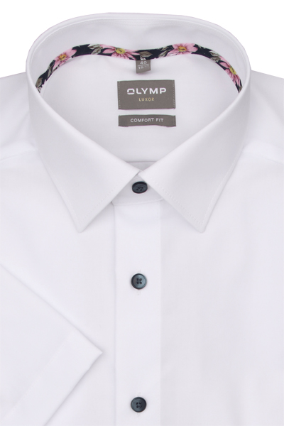 Produktbild fr 'OLYMP Luxor comfort fit Hemd Halbarm New Kent Kragen wei'