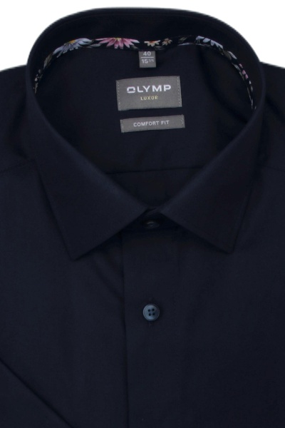 Produktbild fr 'OLYMP Luxor comfort fit Hemd Halbarm New Kent Kragen nachtblau'