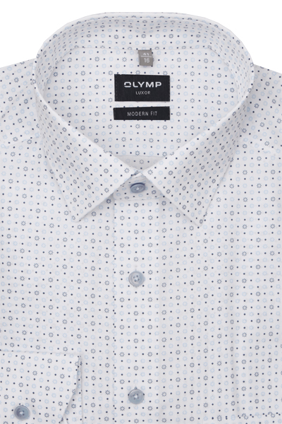 Produktbild fr 'OLYMP Luxor modern fit Hemd Langarm New Kent Kragen Blumenmuster wei'