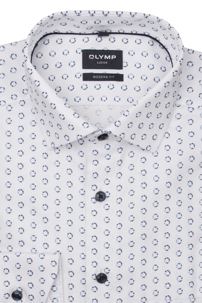 Produktbild fr 'OLYMP Luxor modern fit Hemd extra langer Arm New Kent Kragen Fil a Fil Muster wei'