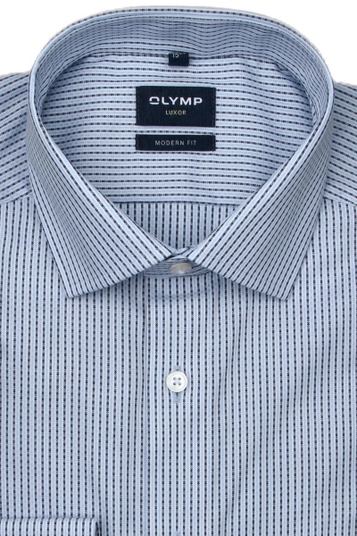 Produktbild fr 'OLYMP Luxor modern fit Hemd extra langer Arm New Kent Kragen Streifen blau'