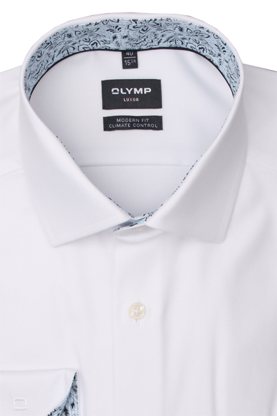 Produktbild fr 'OLYMP Luxor 24/Seven modern fit Hemd extra langer Arm New Kent Kragen Stretch wei'