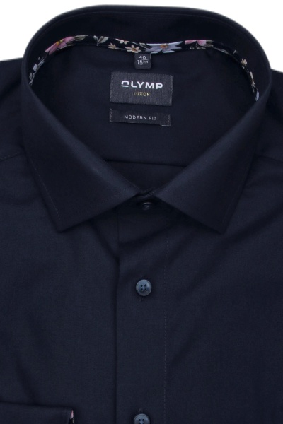 Produktbild fr 'OLYMP Luxor modern fit Hemd Langarm New Kent Kragen nachtblau'