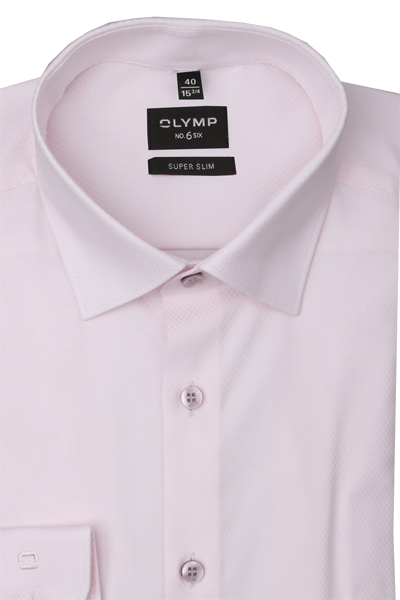 Produktbild fr 'OLYMP No. Six super slim Hemd extra langer Arm Arm New Kent Kragen Struktur rosa'