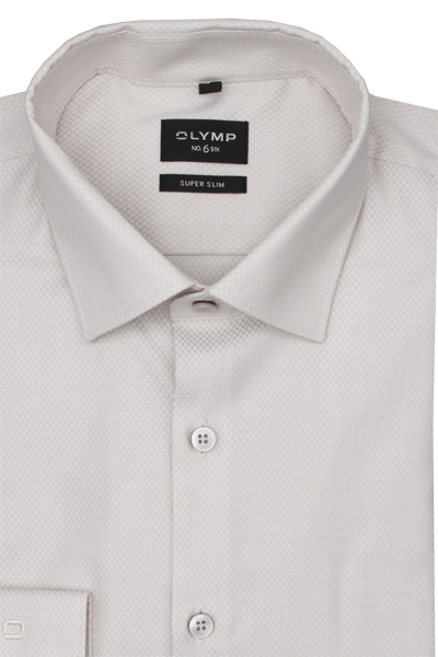 Produktbild fr 'OLYMP No. Six super slim Hemd extra langer Arm Arm New Kent Kragen Struktur beige'