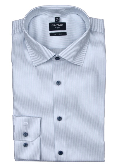 OLYMP No. Six super slim Hemd extra langer Arm Streifen blau
