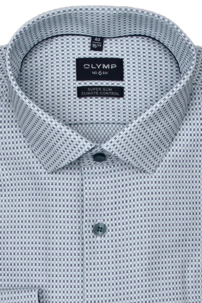 Produktbild fr 'OLYMP No. Six 24/Seven super slim Hemd extra langer Arm Muster grn'