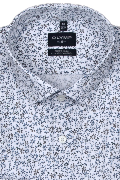 Produktbild fr 'OLYMP No. Six 24/Seven super slim Hemd extra langer Arm Blumenmuster wei'