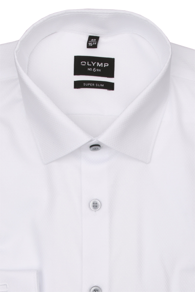Produktbild fr 'OLYMP No. Six super slim Hemd Langarm Arm New Kent Kragen Struktur wei'