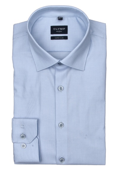Produktbild fr 'OLYMP No. Six super slim Hemd Langarm Arm New Kent Kragen Struktur hellblau'
