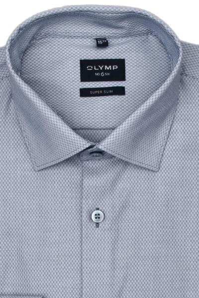 Produktbild fr 'OLYMP No. Six super slim Hemd Langarm Arm New Kent Kragen Struktur dunkelblau'
