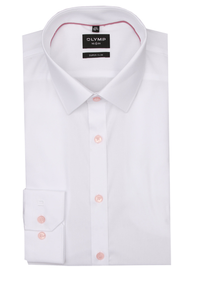 OLYMP No. Six super slim Hemd Langarm New Kent Kragen wei