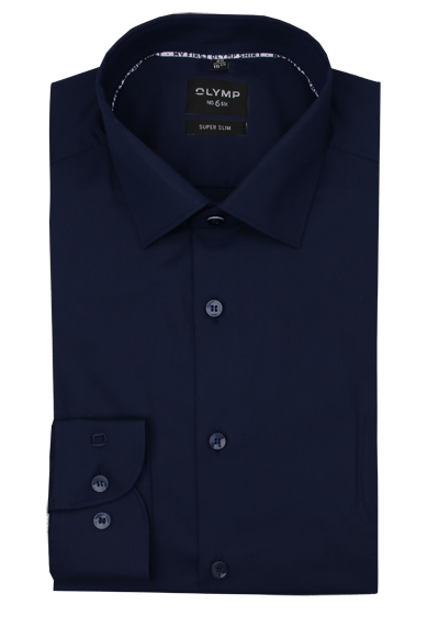OLYMP No. Six super slim Hemd Langarm New Kent Kragen navy