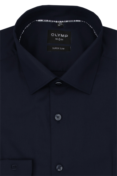 Produktbild fr 'OLYMP No. Six super slim Hemd Langarm New Kent Kragen schwarz'