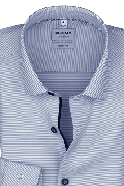 Produktbild f�r 'OLYMP Level Five body fit Hemd extra langer Arm New Kent Kragen Fil a Fil blau'