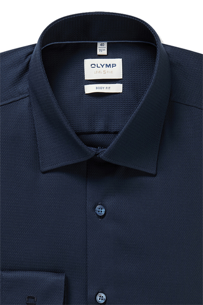 Produktbild f�r 'OLYMP Level Five body fit Hemd extra langer Arm Struktur nachtblau'