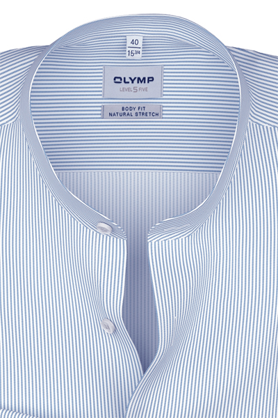 Produktbild f�r 'OLYMP Level Five body fit Hemd Langarm Stehkragen Streifen blau'