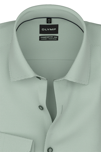 Produktbild f�r 'OLYMP Luxor comfort fit big Hemd Langarm New Kent Kragen Struktur gr�n'
