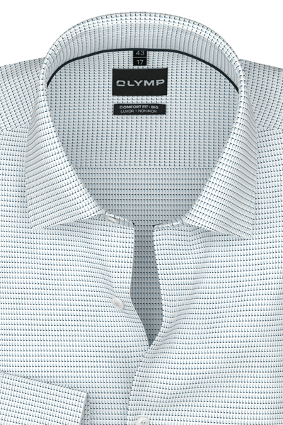 Produktbild f�r 'OLYMP Luxor comfort fit big Hemd Langarm New Kent Kragen Muster blau'