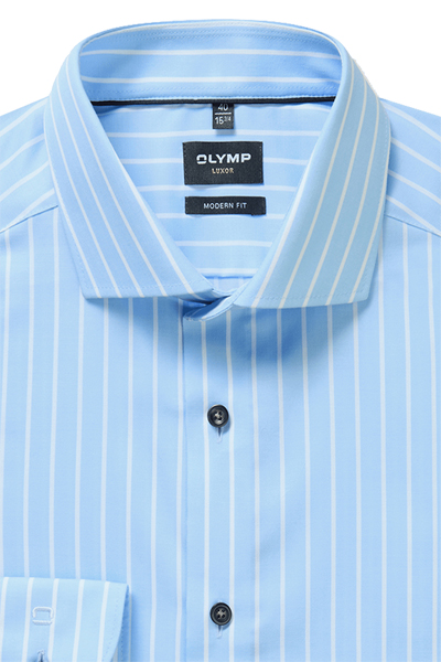 Produktbild f�r 'OLYMP Luxor modern fit Hemd Langarm Haifischkragen Streifen blau'