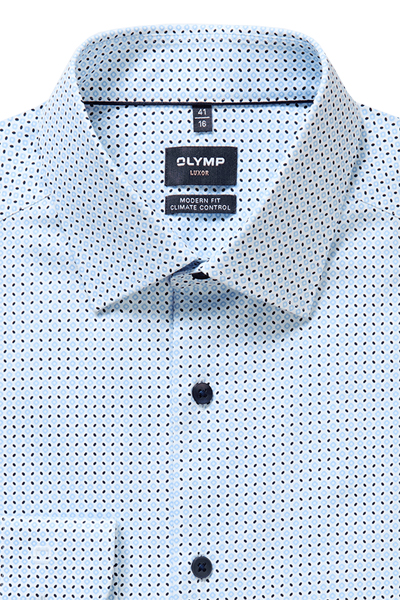 Produktbild f�r 'OLYMP Luxor 24/Seven modern fit Hemd Langarm New Kent Kragen Muster wei�'