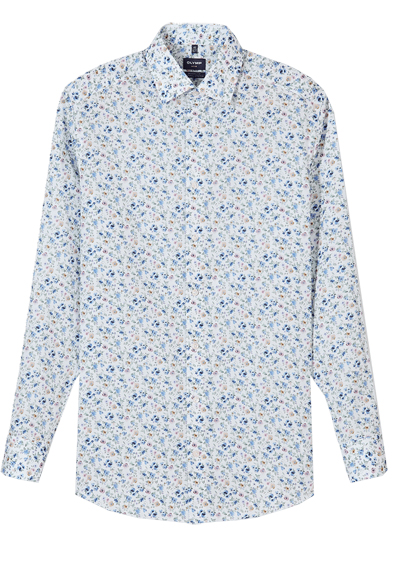 Produktbild f�r 'OLYMP Luxor modern fit Hemd extra kurzer Arm New Kent Kragen Blumenmuster wei�'