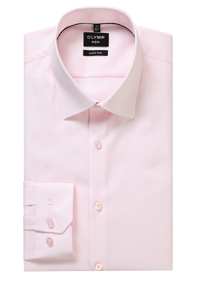 OLYMP No. Six super slim Hemd extra lager Arm Struktur rosa preisreduziert