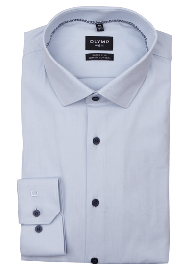 OLYMP No. Six 24/Seven super slim Hemd Langarm New Kent Kragen Feintwill hellblau preisreduziert