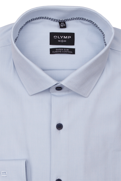 Produktbild f�r 'OLYMP No. Six 24/Seven super slim Hemd Langarm New Kent Kragen Feintwill hellblau'