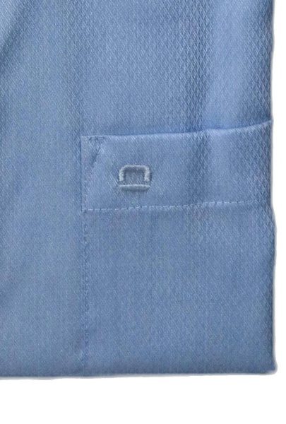 OLYMP Luxor comfort fit Hemd Langarm Button Down Kragen Muster hellblau