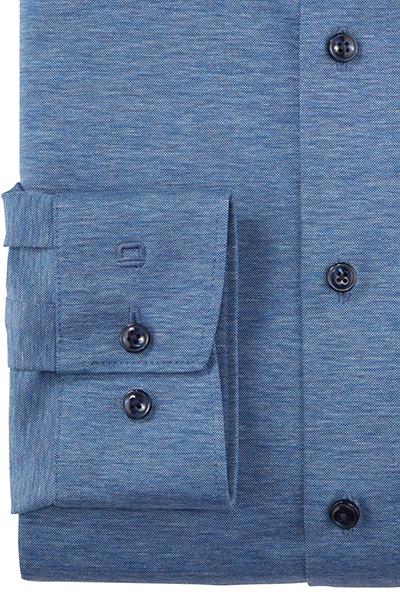 OLYMP Luxor 24/Seven modern fit Hemd extra langer Arm New Kent Kragen Jersey blau