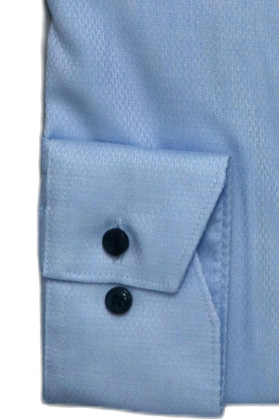 OLYMP Luxor modern fit Hemd Langarm Button Down Kragen Muster hellblau