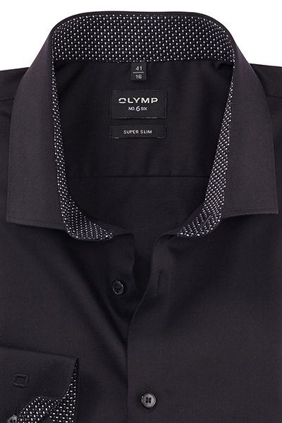OLYMP No. Six super slim Hemd extra langer Arm New Kent Kragen schwarz