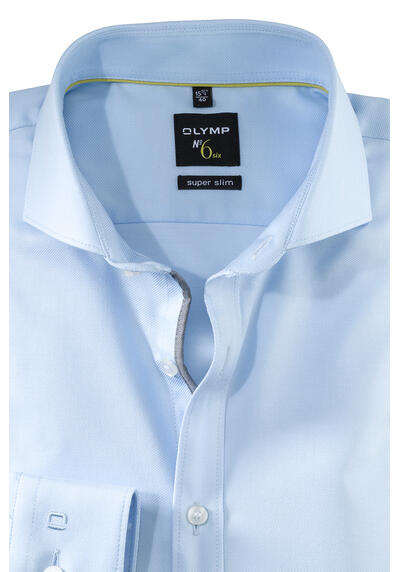 Produktbild fr 'OLYMP No. Six super slim Hemd Langarm Stehkragen Muster hellblau'