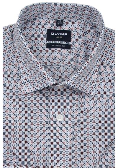 Produktbild fr 'OLYMP Luxor modern fit Hemd Langarm New Kent Kragen Muster wei'