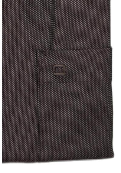 Produktbild fr 'OLYMP Luxor modern fit Hemd extra kurzer Arm New Kent Kragen Struktur braun'