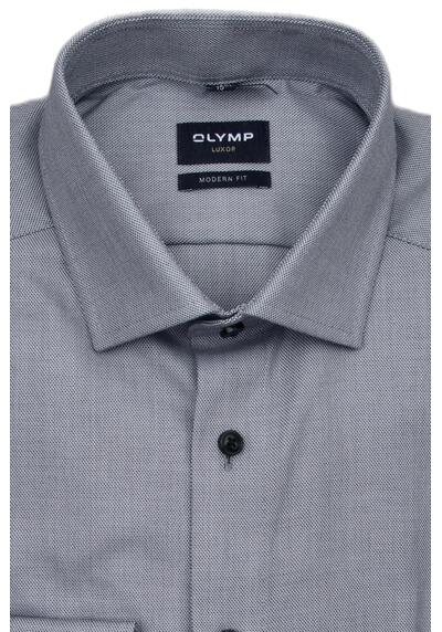 Produktbild fr 'OLYMP Luxor modern fit Hemd Langarm New Kent Kragen Struktur grau'