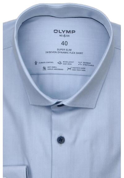 Produktbild fr 'OLYMP No. Six 24/Seven super slim Hemd Langarm Haifischkragen Twill hellblau'