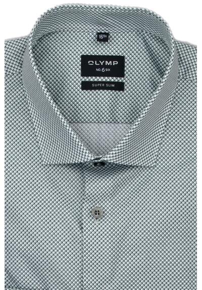 Produktbild fr 'OLYMP No. Six super slim Hemd extra langer Arm Muster grn'