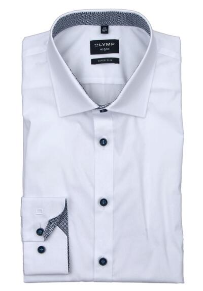 OLYMP No. Six super slim Hemd Langarm New Kent Kragen wei