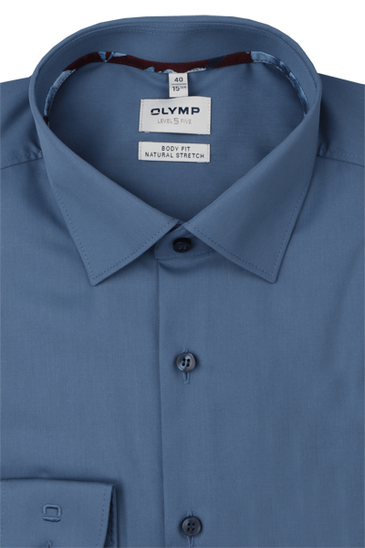 Produktbild f�r 'OLYMP Level Five body fit Hemd extra langer Arm New Kent Kragen rauchblau'