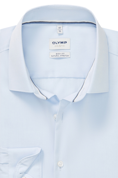 Produktbild f�r 'OLYMP Level Five body fit Hemd Langarm New Kent Kragen hellblau'