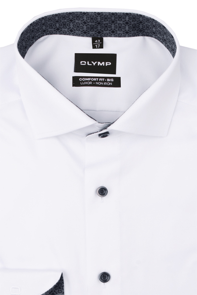 Produktbild f�r 'OLYMP Luxor comfort fit big Hemd Langarm New Kent Kragen Satin wei�'