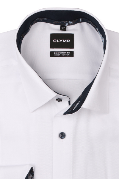 Produktbild f�r 'OLYMP Luxor comfort fit big Hemd Langarm New Kent Kragen Natte wei�'