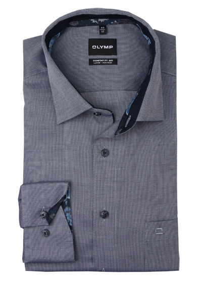OLYMP Luxor comfort fit big Hemd Langarm New Kent Kragen Natte rauchblau preisreduziert